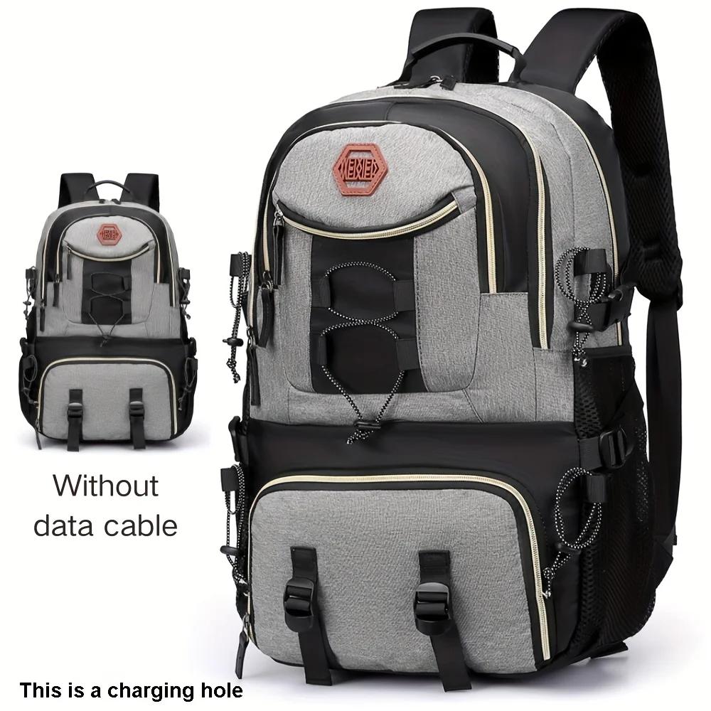 New High-value Leisure Backpack, Large Capacity Travel Mountaineering Bag, Zipper Closure, Oxford Cloth Backpacks