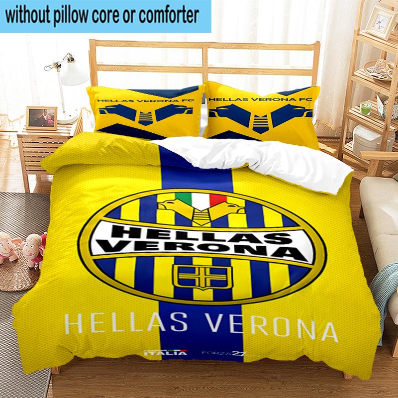 3PCS Hellas-Verona Crest Bedding Set,Including 1pc Duvet Cover And 2pcs Pillowcases Perfect for Bedroom, Dormitory, Fan Christmas Gift