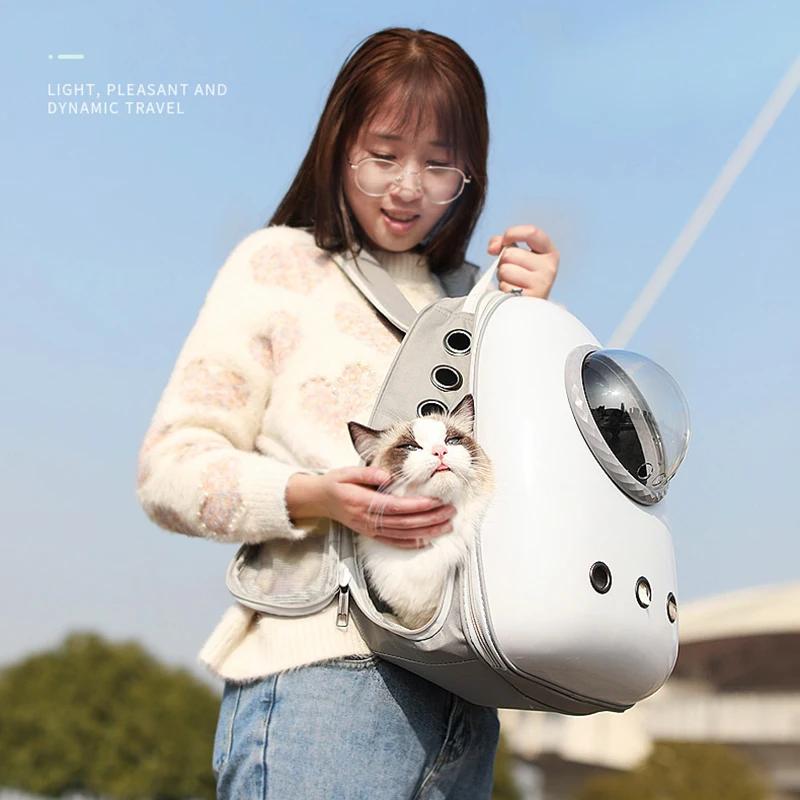 High Quality Pet Cat Carrier Backpack Cat Space Capsule Window Transport Carrying Breathable Travel Bag Bubble Astronaut
