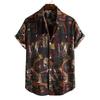 Men's Retro 90s Printed Shirts Hawaiian Short Sleeved Button Up Shirt Tropical Vacation Beach Shirt Men's Casual Loose Tops