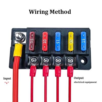 Blade Fuse Box For Automotive Boat Marine 4 Way 12-32V 4 Circuit Fuse Block With Cover-A02G