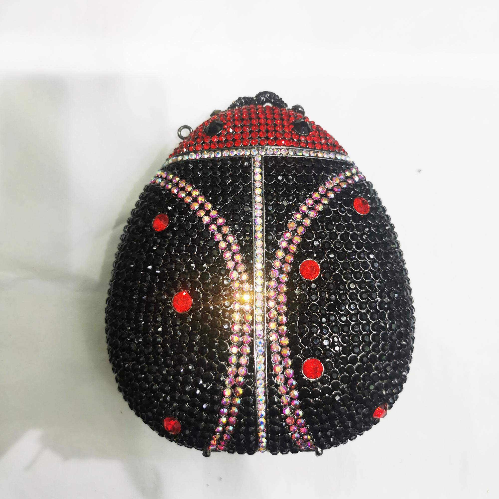 

Ladybug Bling Rhinestone Women Evening Clutch Party Wedding Bag Animal Bridal Purse Ladies Handbags Diamonds Crystal Clutches 17cmX14.5cmX7cm