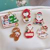 Christmas Cartoon Santa Claus Brooch, Reindeer Gingerbread Snowman Lapel Pin, Enamel Badge Pin for Clothes Bag Hat Scarf Suit
