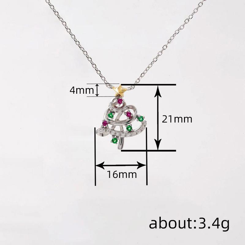 Small And Delicate Christmas Tree Necklace, Colorful And Sweet Holiday Gifts, Sparkling Pendant Jewelry
