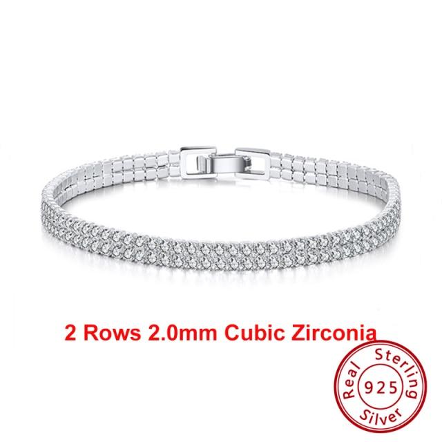 

Подлинный теннисный браслет из стерлингового серебра 925 пробы с прозрачным кубическим цирконием, серебряный браслет для девочек, праздничная бижутерия, цепочка на руку Sb61 18cm