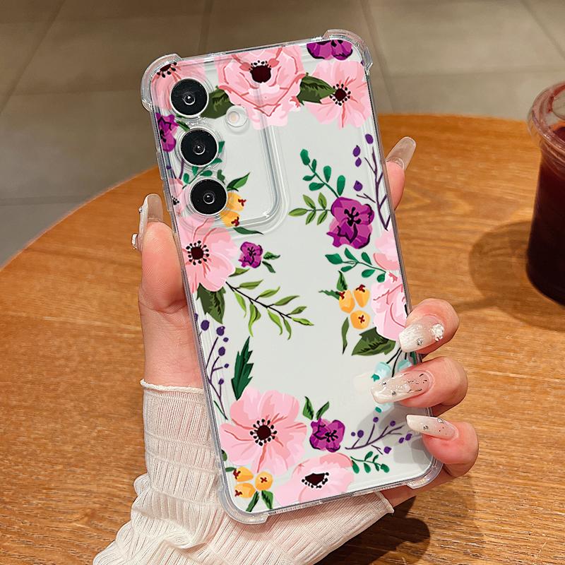 

Romantic Garden Pattern Phone Case For Samsung Galaxy A57 A37 A17 A56 A16 A55 A36 A26 A15 A35 A54 A53 Clear Shockproof TPU Cover Galaxy A14