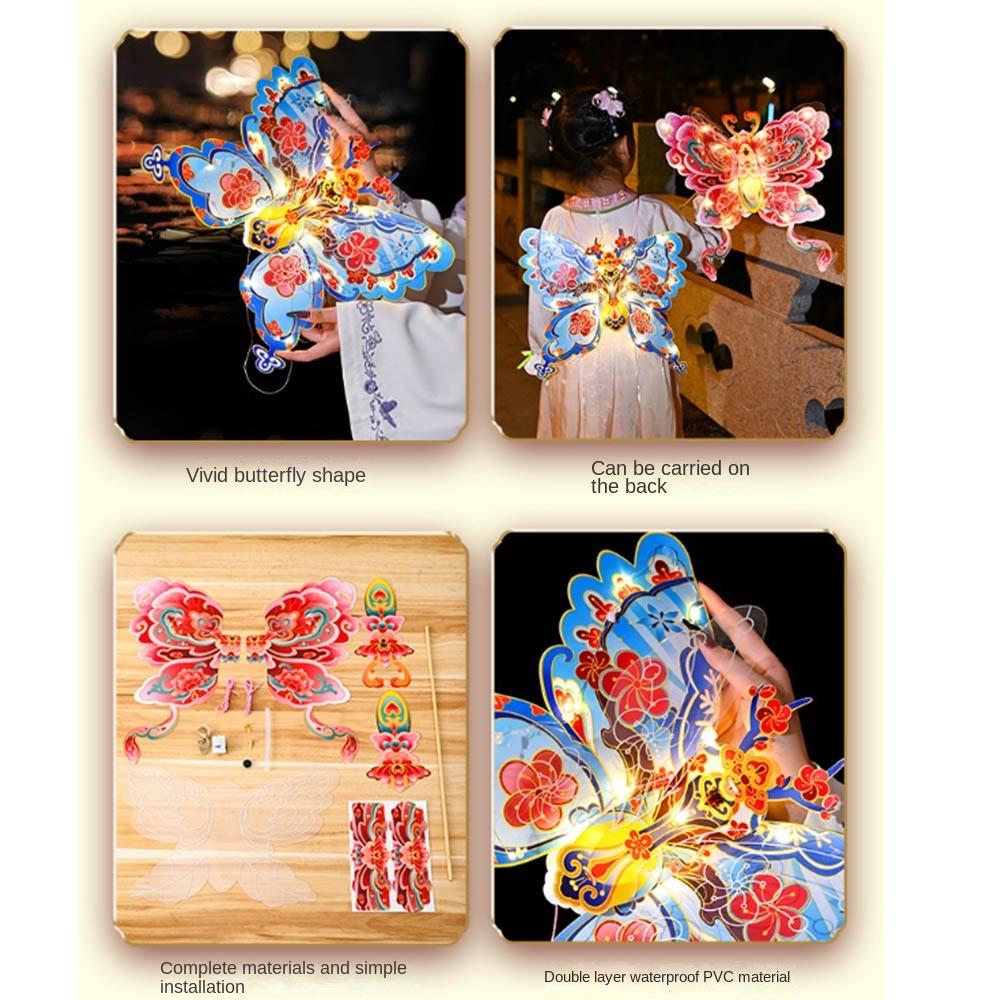 Luminous Handheld Glowing Lantern Handmade Light-Up Butterfly Lantern  Props