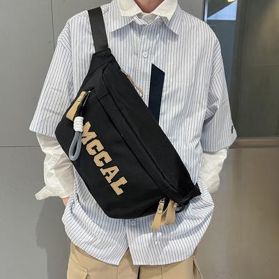 Sac Banane Étudiant Polyvalent de Sport et Décontracté Sac Bandoulière Tendance pour Homme Sac de Poitrine