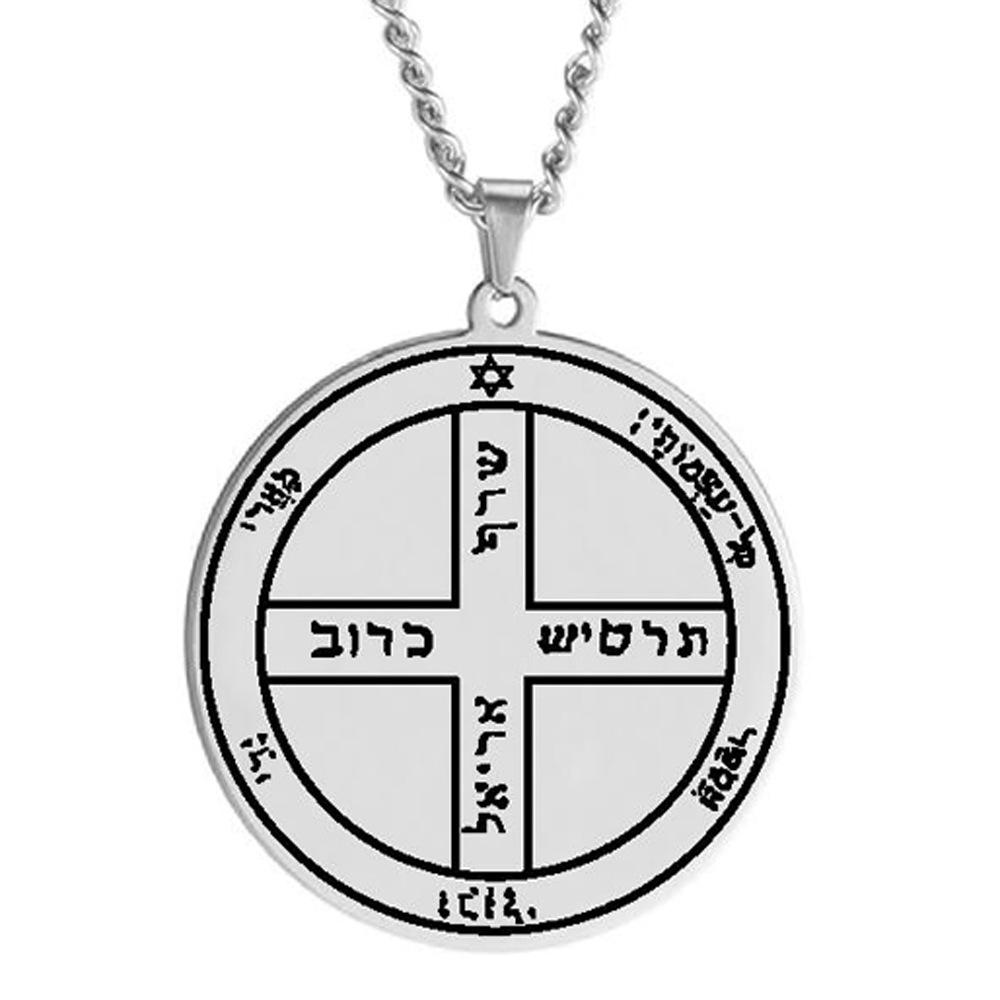 Zegel van Salomo 44 Jupiter Mars Mercurius Maan Saturnus Zon Venus Amulet Roestvrij Staal Hanger Ketting