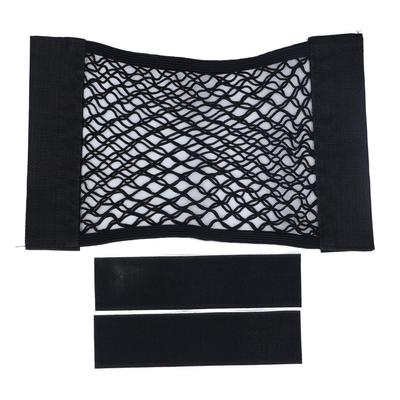 Poche filet murale noire Support pour sacs en plastique Filet de rangement en maille Poche en maille adhésive pour sac poubelle Déchets