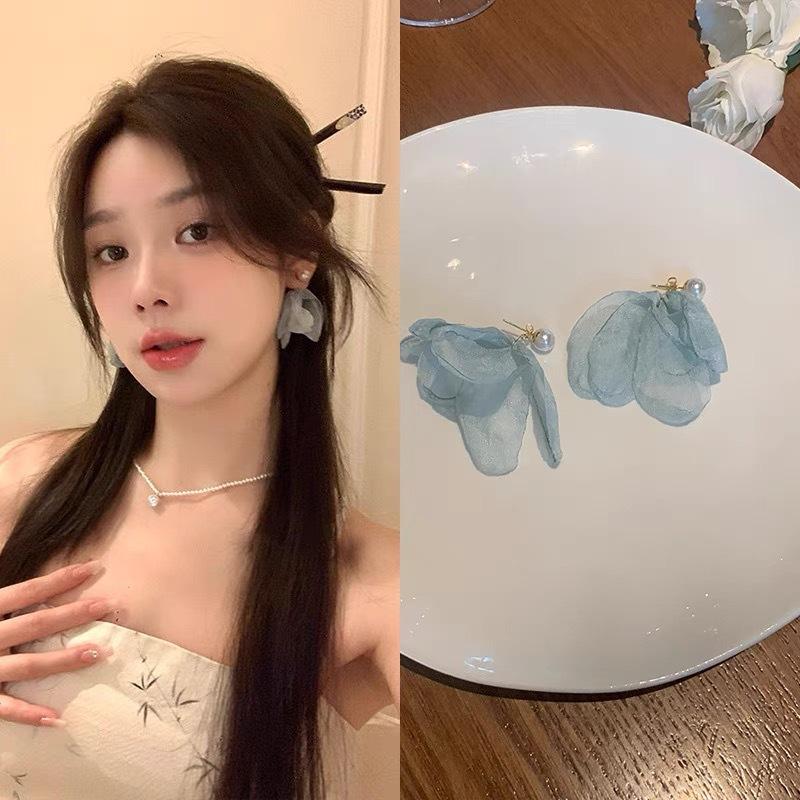 Cercei Ciucuri Floare Golă Acul de Argint Modă Personalitate Vânt Rece Cercei Lungi Temperament Cercei Avansați