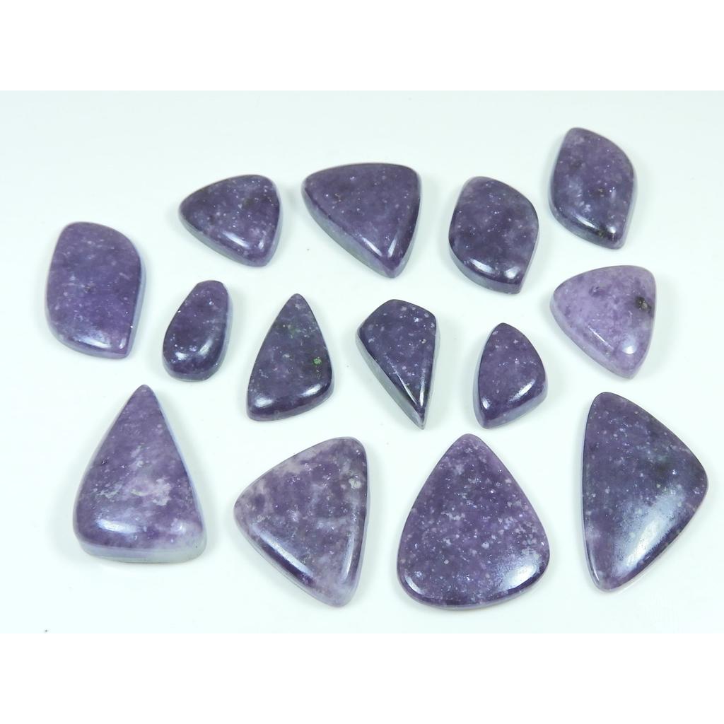 310Cts. Natural Lepidolite Fancy Shape Cabochon Loose Gemstone 14 Pcs Lot C-3443