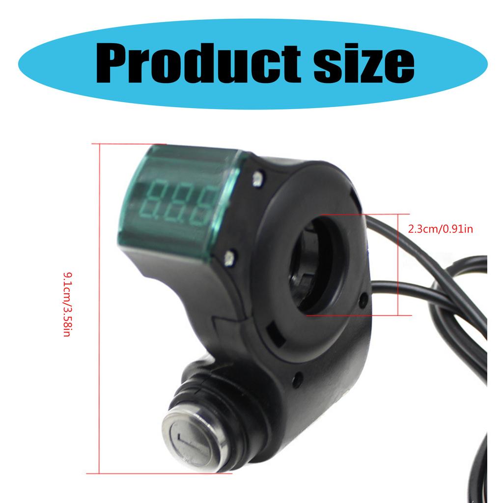 Electric Scooter Thumb Throttle with LCD Display Electric Scooter Voltage Display with Key Lock for Electric Scooters
