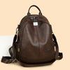 Simple backpack women's spring new casual versatile backpack multi-compartment large-capacity leather bag
