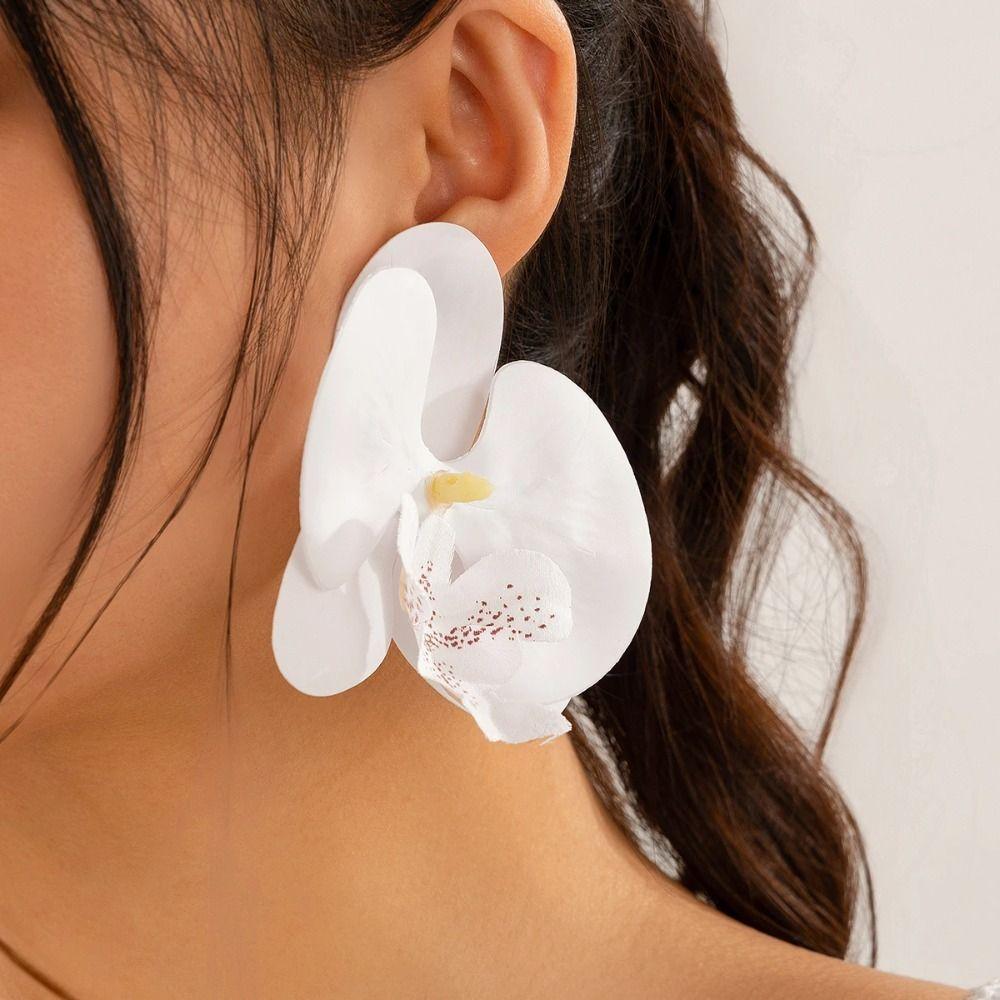 Minority Design Butterfly Orchid Earrings Korean Style Ribbon Necklace Cute Flower Choker Gift