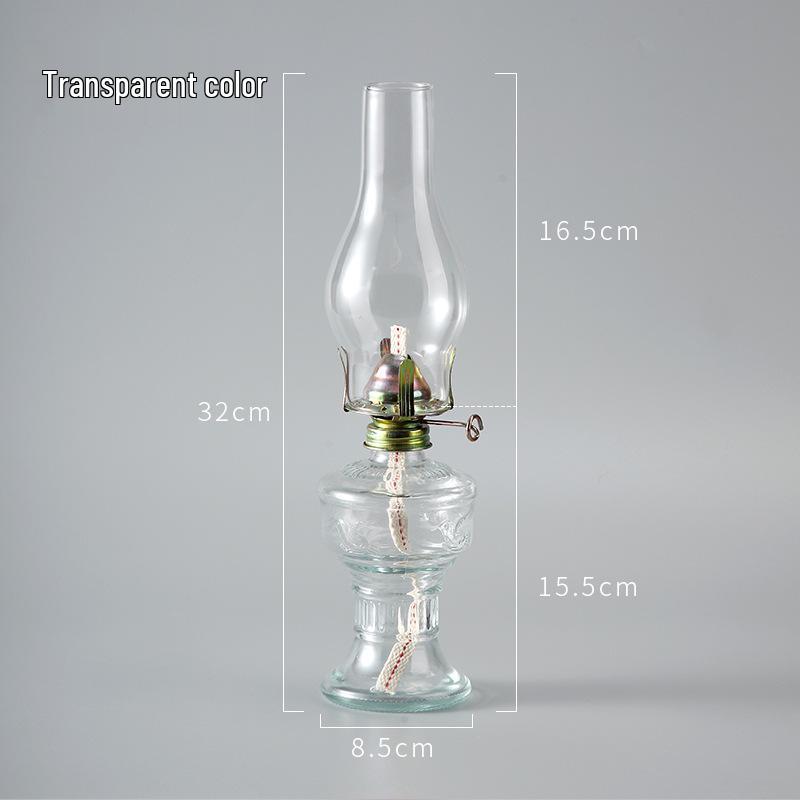 Vintage Glass Kerosene Camping Lantern - Everburning Decorative Atmosphere Lamp.
