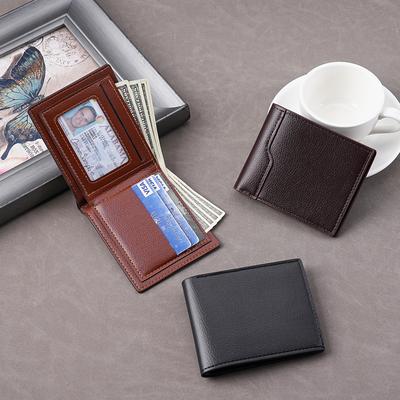 Porta-moedas Carteira Curta Masculina Carteira Dobrável Slim Carteira de Couro PU Para Bolso Levar Presentes Uso Diário