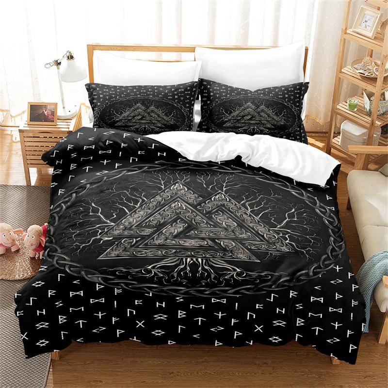 Black Quilt Cover Digital Print Bedroom Bedding Three Piece Soft Duvet Cover Fashion Comfortable Quilt Cover Pillow Cover