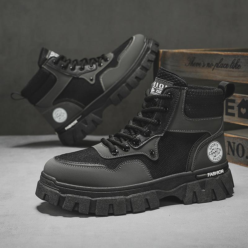 Martin boots men's autumn breathable high-top British style retro tooling boots outdoor mountaineering desert combat rhubarb boots