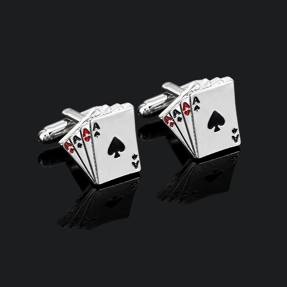 Klasyczna Męska Biżuteria Zestaw Spinki do Mankiety&Spinka do Krawata Poker AAAA Do Koszuli Garnituru Smokingowej Bluzki Akcesoria Biżuteryjne