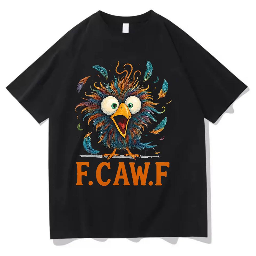 New 2025 Funny F Caw F Chicken Harajuku Short Sleeves Tshirt Women Humor T Shirt Chicken Aesthetic Casual Oversized Tops Unisex