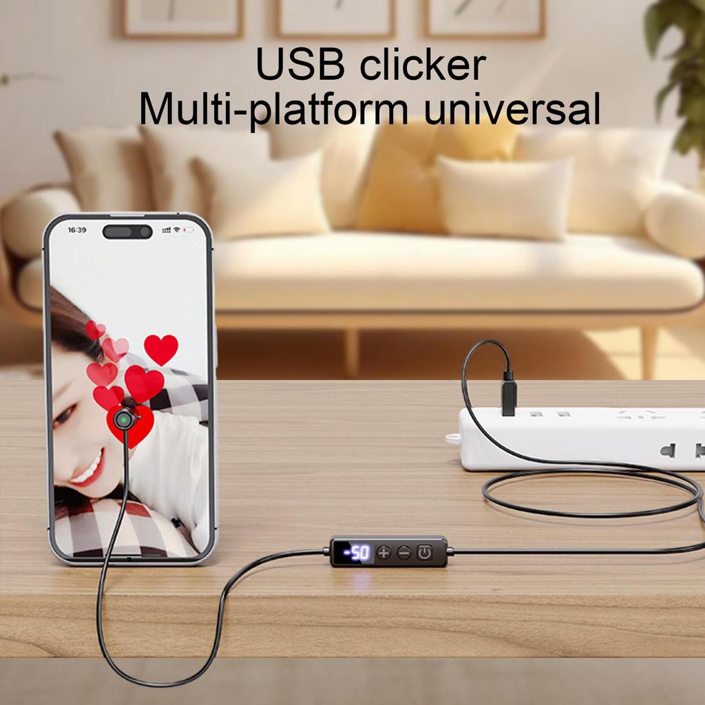 Auto Tapper Phone Clicker Adjustable Speeds Tapping Device Digital Display for Live Broadcasts Games App Testing Computer Tablet