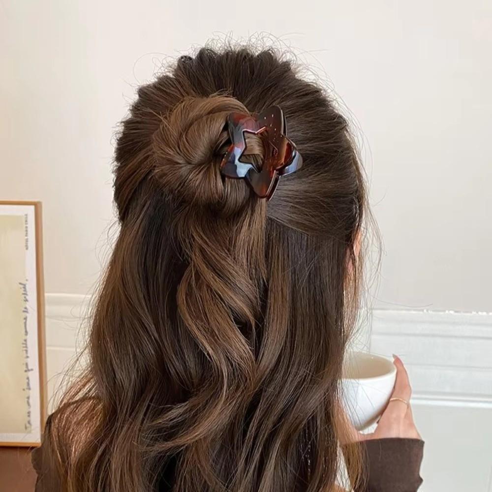 Plastic Small Hair Pin Hollow Coffee Hairpin Vintage Hair Accessories  For Women Girls