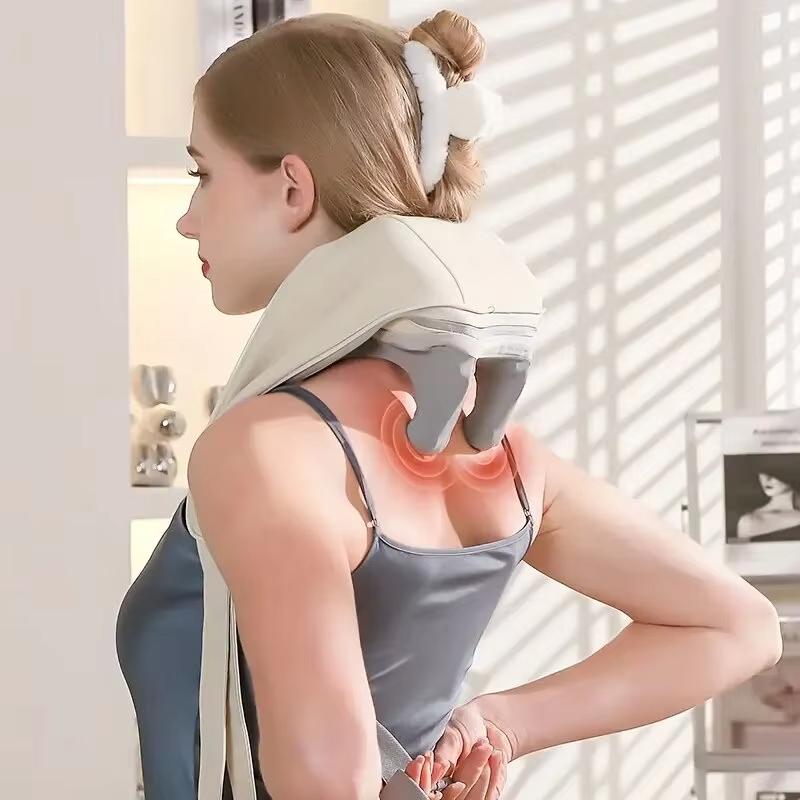 Cordless Neck Shoulder Massager with Heat,Portable Lightweight,Shiatsu Back Massager Pillow for Neck Traps,Gifts for Mom Dad