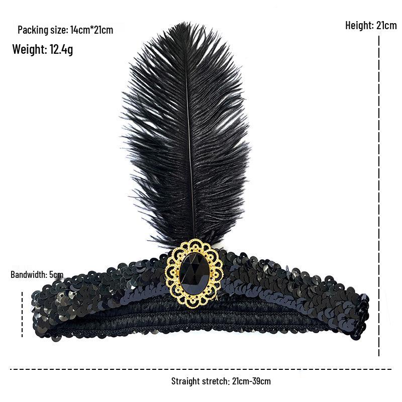 1920s Gatsby-Style Feather Headdress and Gloves: Retro Medieval-Inspired Accessories