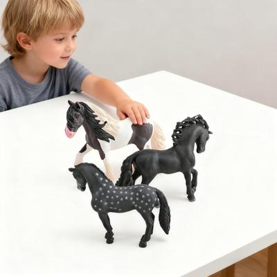 1/3Pcs Simulation Horse Figurine Stallion Mare Statue Miniature Pony Sculpture Educational Toy PVC Farm Animal Model Decoration Ornament