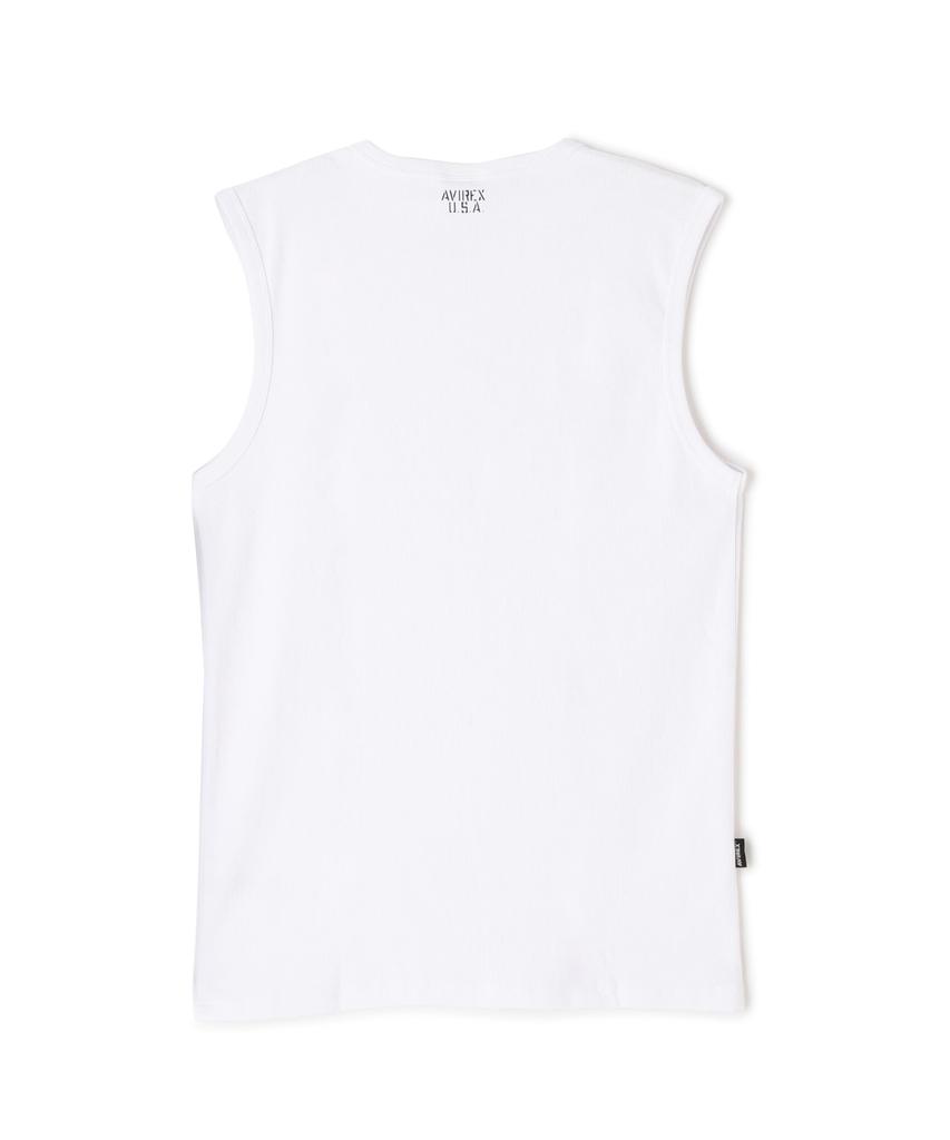AVIREX DAILY NO SLEEVE SHIRT men's S 030 white 783-4935001
