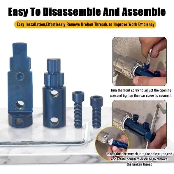 Broken Pipe Thread Extractor,Stripped Screw Extractor,Broken Valve Thread Extractor,Stripped Screw Removal Tool,Easy Out Bolt Extractor Kit for