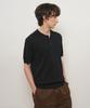 GENERALIDEA Man Temperature Cut Cool Button Collar Half Knit [Black] / Gf2Mkp013