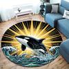 Marinelife Round Area Rug,Carpet Rug for Living Room Bedroom Sofa Playroom Decor,Non slip Floor Mat