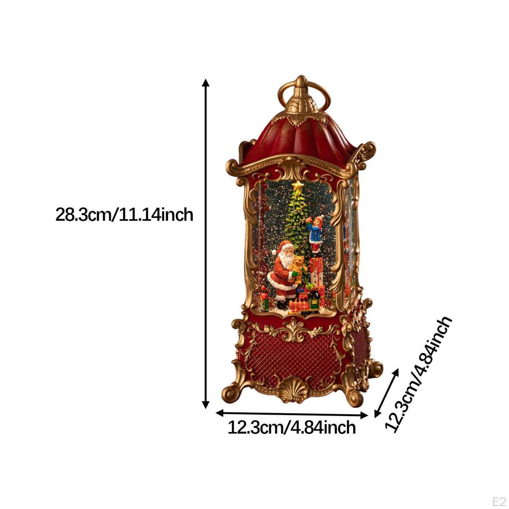 Christmas Snow Globe Merry Music Box with 8 Play Movement Lantern Lamp for Wife