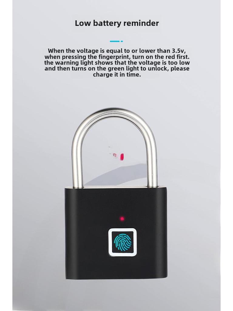 Smart Outdoor Fingerprint Padlock, Waterproof and Rust-proof. Electronic, Anti-theft, Password Lock for Doors, Cabinets.