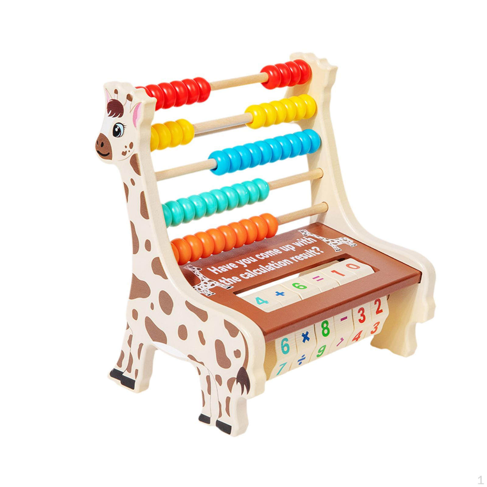 

Wooden Frame Abacus with Multicolor Beads Educational Math Game Early Development Preschool