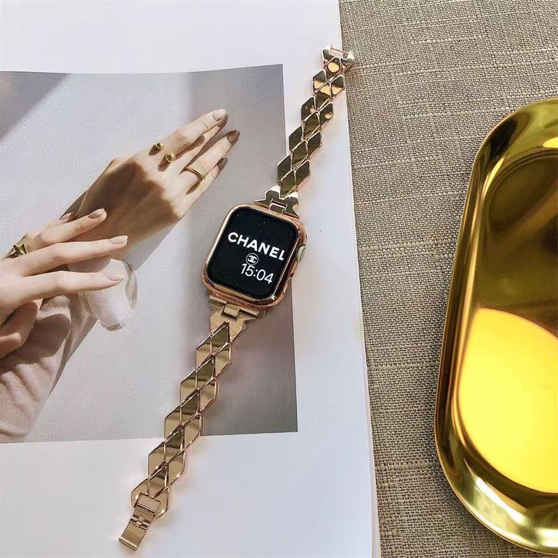 

Металлический ремешок с бриллиантами для Apple Watch 6/8 - Стиль Fragrance, Простой и Изысканный 42/44/45/49 mm розового золота