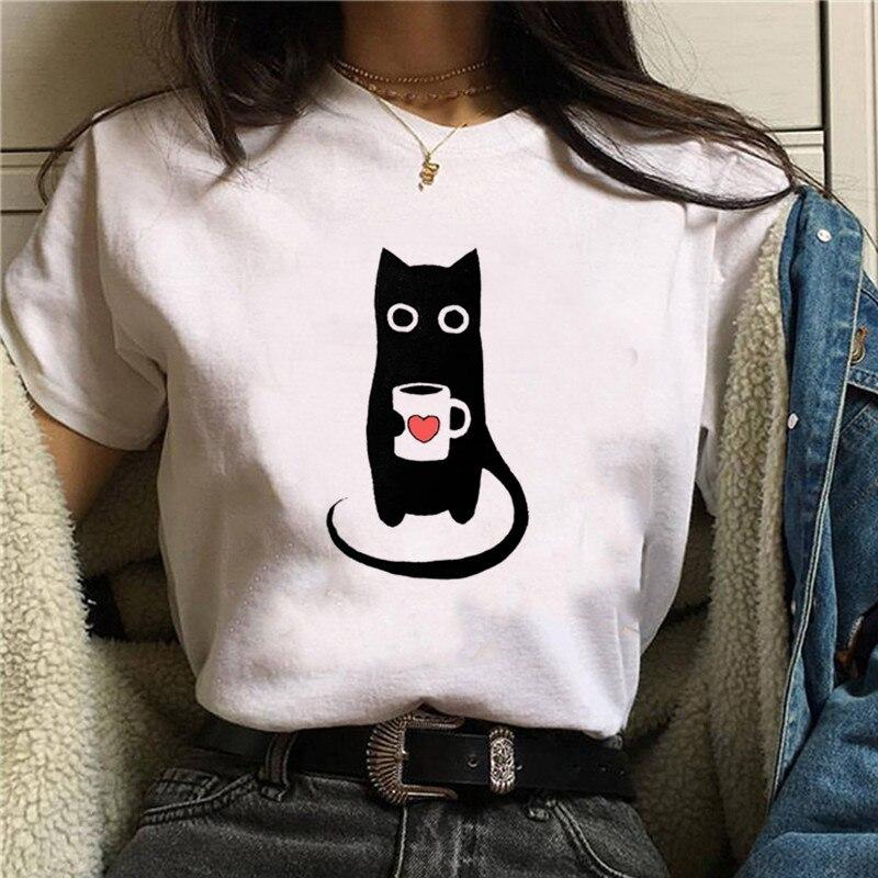 Ming Hong Cat Top Tshirt Round Neck T 