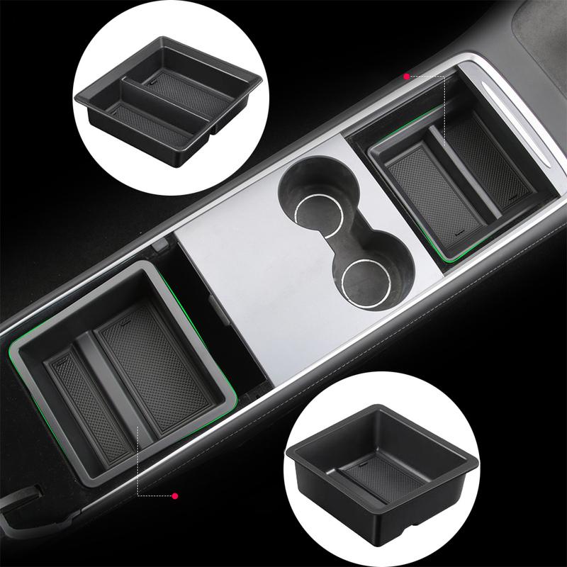 for Tesla Model 3 Y - Central Armrest Storage Box Organizer Center Console Case Hidden Cubby Drawer Storage Box