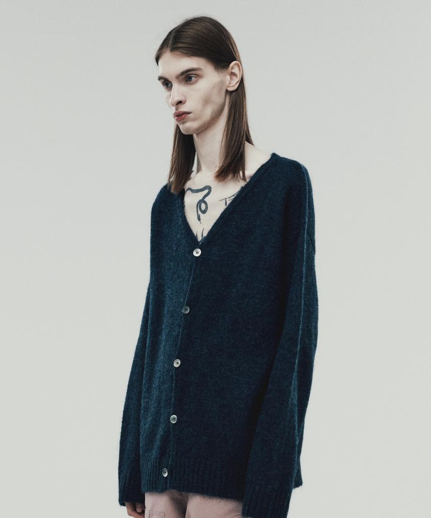 Thevinylhouse Mohair Cardigan Navy (Vh2Dfuk680A)