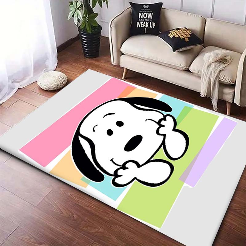 Snoopy Cartoon Print Rug Mat, Decorative Rug for Home, Bedroom, Bedside, Doormat, Bathroom Mat, Gift for Friends and Family.
