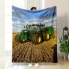 Green Farm Tractor Blanket  Printed Blanket for Living Room Bed Couch Lunch Break Soft Cozy Blanket for Friend's Festival Gift