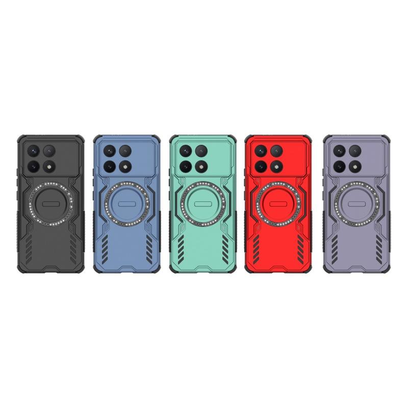 For Poco X6 Pro Case Cover Xiaomi Poco X6 Pro Capas Annular Magnetic Hard Shockproof Magsafe Wireless Charge Fundas Poco X6 Pro
