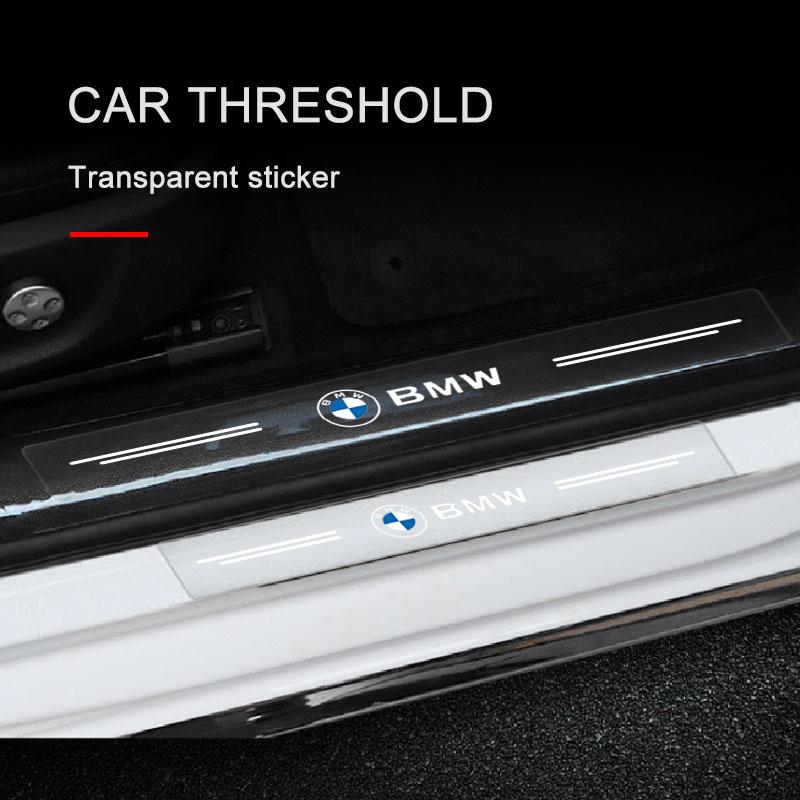4Stk. Auto Einstiegsleisten Schutz Transparent Dekoratives Abzeichen 3D Aufkleber Für BMW E46 E39 E90 E60 E36 F30 F10 E34 E30 F20 E92 M3 M4 M5