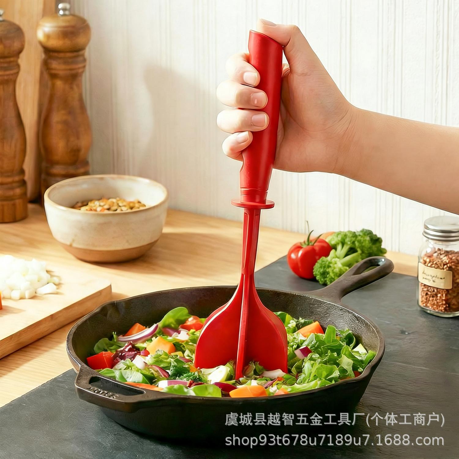 

Handheld Meat Chopper and Kitchen Scraper Blender Spoon Black (Bagged)