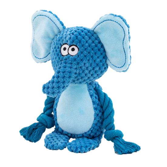 Plyšová pískací hračka pro psy, plyšové zvířátko, měkká plyšová zvířátka s lanovými nohami, hračka na prořezávání zubů pro štěňata, pro agresivní hlodavce