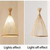JOYINLED Japanese Style Bamboo Pendant Light Wabi Sabi Rattan Chandelier E27 LED Ceiling Hanging Lamp for Cafe Bar Home Decor