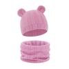 Reversible Infant Winter Hat Neck Warmer Combo Stretchy Cotton Blend 2 in 1 Baby Beanies Scarf Set for 8 to 36 Month Olds