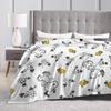 Snoopys Woodstock Flower Pattern Knitted Blanket Fleece Super Warm Throw Blankets for Bedroom Sofa Bed Rug